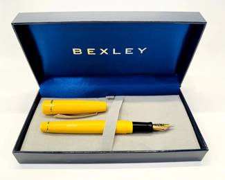 Bexley mandarin yellow fountain pen, in original case