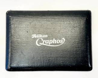 Vintage Pelikan Graphos Pen Set in original case, with dozens of calligraphic pen nibs