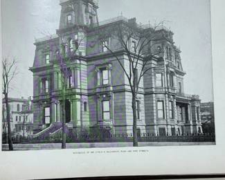 Page inside Pictorial Chicago, hardcover book, containing views of principal buildings, residences, streets, parks, monuments, etc. Publisher: Rand McNally & Co's.