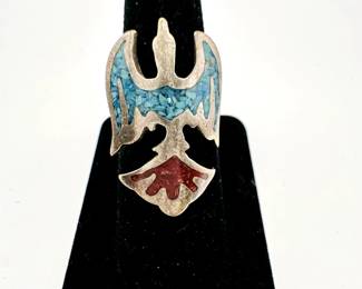 Southwestern Native American Thunderbird silver ring