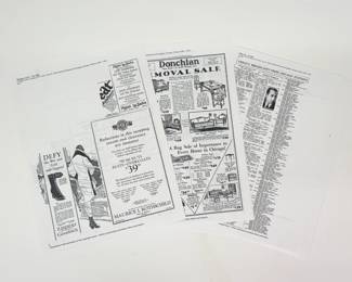 Vintage Chicago Daily Tribune advertising reprints from 1920s-1930s