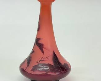 French art glass - a lovely Gallé cameo glass vase