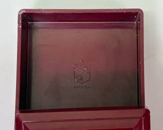 Closeups of Art Deco era lidded trinket and cigarette boxes and containers - Hickok, Acorn, GOP Paris Déposé