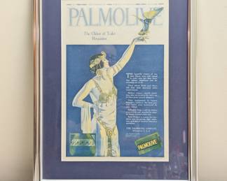 Vintage 1919 Palmolive Print Ad with custom mat and frame