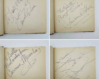 Autographs from Cornell Wilde, Maureen O'Hara, Carmen Miranda, Celeste Holm
