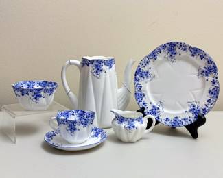 Some pieces from the Shelley China Dainty Blue porcelain selection available at this sale