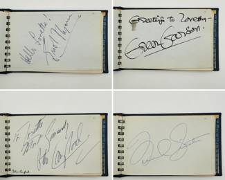 Autographs from Errol Flynn, Greer Garson, Peter Lawford, Frank Sinatra