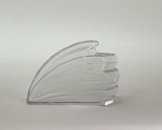 A Daum Crystal stylized Kleber train engine - designed by Xavier Froissart. Made in France.