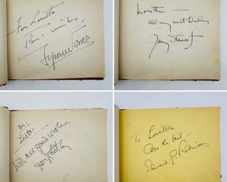 Autographs from Tyrone Power, Jimmy Stewart, Joseph Cotton, Edward G. Robinson