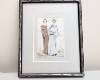 Framed prints of Art Deco women, fashion