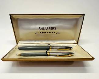 Sheaffer's Snorkle fountain pen and pencil set, with original case