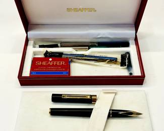 Sheaffer fountain pen with original case and supplies