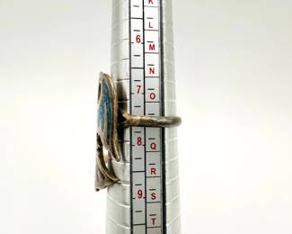Side view of Southwestern Native American Thunderbird silver ring