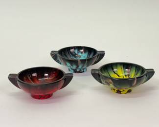 Set of three Mid-Century Italian art glass ashtrays (Vincenzo Nason)