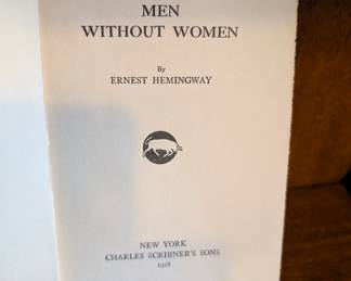 Inside page of hardcover copy of Men Without Women by Ernest Hemingway