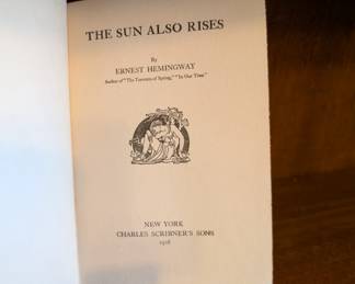 Inside page of The Sun Also Rises by Ernest Hemingway