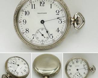 Antique Waltham open face pocket watch 