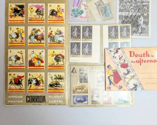 Vintage Spanish bullfighting postal stamps 