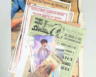 Vintage bullfight and matador posters, flyers and tickets