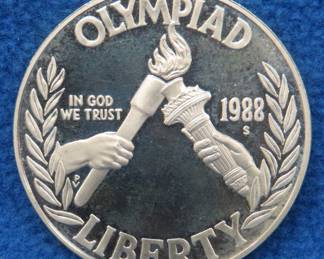 Lot 288. 1988 S Seoul Olympic proof silver dollar