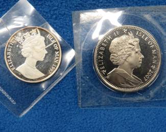 Lot 283. 2007 Isle of Man cupro nickel crown and a 1997 silver proof crown