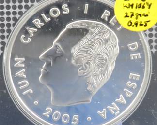 Lot 147. Proof Sterling Silver 2005 10 Euro XX Olympic coin weighing 27 grams