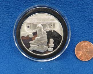 Lot 99. 1977 Postmasters of America sterling silver medallion. 24.05 grams.