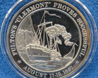 Lot 176. Events of 1807 sterling silver medallion. 40.3 grams.
