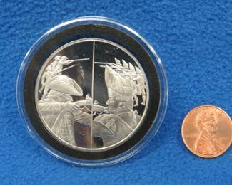 Lot 98. 1975 Postmasters of America sterling silver medallion. 24.7 grams.
