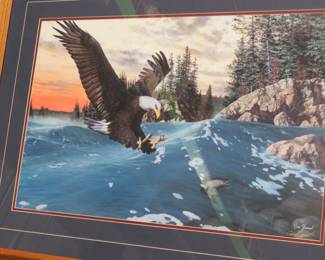 Lot 307. Framed and matted 39" x 29" "Endangered Moments" print by Jim Hansel