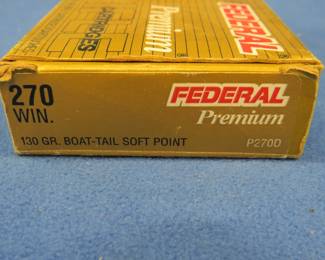 Lot 62. Federal Premium 270 Win. 130-grain SP. Nineteen rounds.