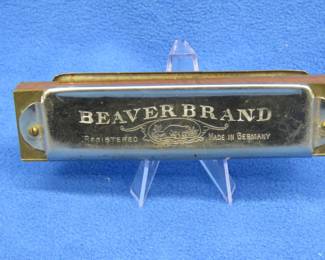 Lot 193. Beaver Brand Concert Regimental Band tremolo harmonica in the key of A. Made in Germany, sounds great. No box