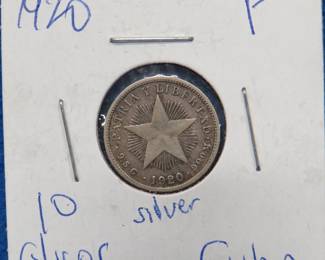 Lot 229. 1920 Cuban 10 centavos silver coin