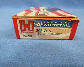 Lot 167. Hornady American Whitetail 308 Win. 150-grain. Full box of 20 rounds.