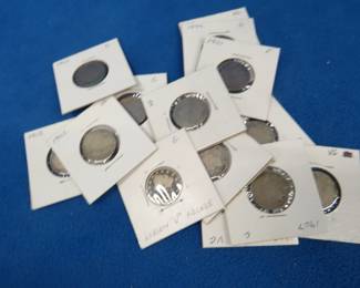 Lot 443. Fourteen sleeved Liberty Head nickels. One each from the years 1899 thru 1912.