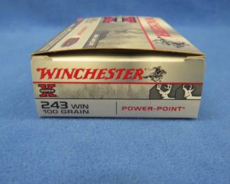 Lot 164. Winchester Super X 243 Win. 100-grain. Full box of 20 rounds.