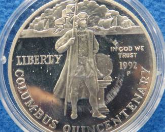 Lot 316. 1992 P Columbus Quincentenary proof silver dollar
