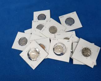Lot 444. Sixteen sleeved Buffalo Nickels. Dates as pictured.