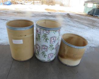 Lot 344. Three cardboard barrels
