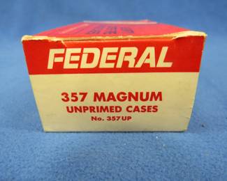 Lot 336. Federal 357 Magnum unprimed cases. Full box of 50.