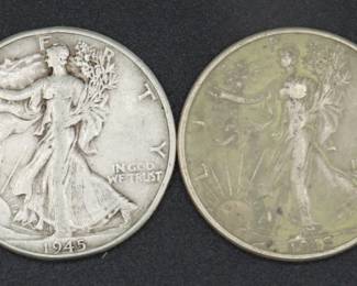 Lot 135. Two 1945 Liberty Halves