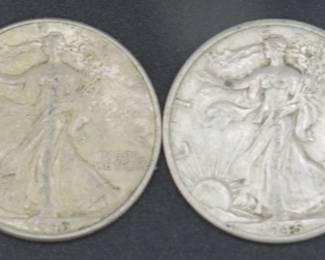 Lot 136. 1943 and 1945 D Liberty Halves