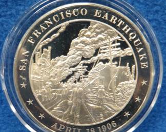 Lot 174. Events of 1906 sterling silver medallion. 39.1 grams.