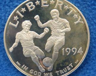 Lot 287. 1994 S World Cup proof silver dollar