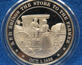 Lot 175. Events of 1896 sterling silver medallion. 38.6 grams.