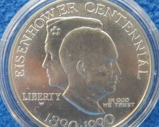 Lot 314. 1990 W Eisenhower Centennial BU silver dollar