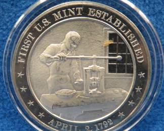 Lot 172. Events of 1792 sterling silver medallion. 40.8 grams.