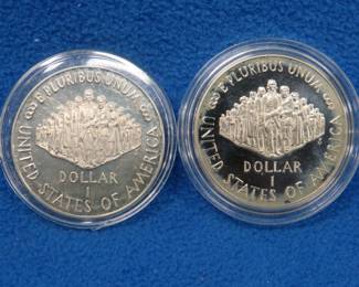 Lot 317. Two 1987 S Constitution proof silver dollars