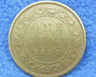 Lot 224. 1859 Canadian one cent piece