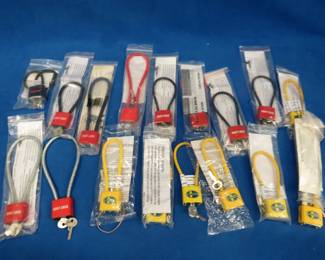 Lot 72. Seventeen new cable gun locks. Each with 2 keys.